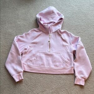 lululemon athletica Light Pink Scuba Oversized Half Zip Cropped Hoodie